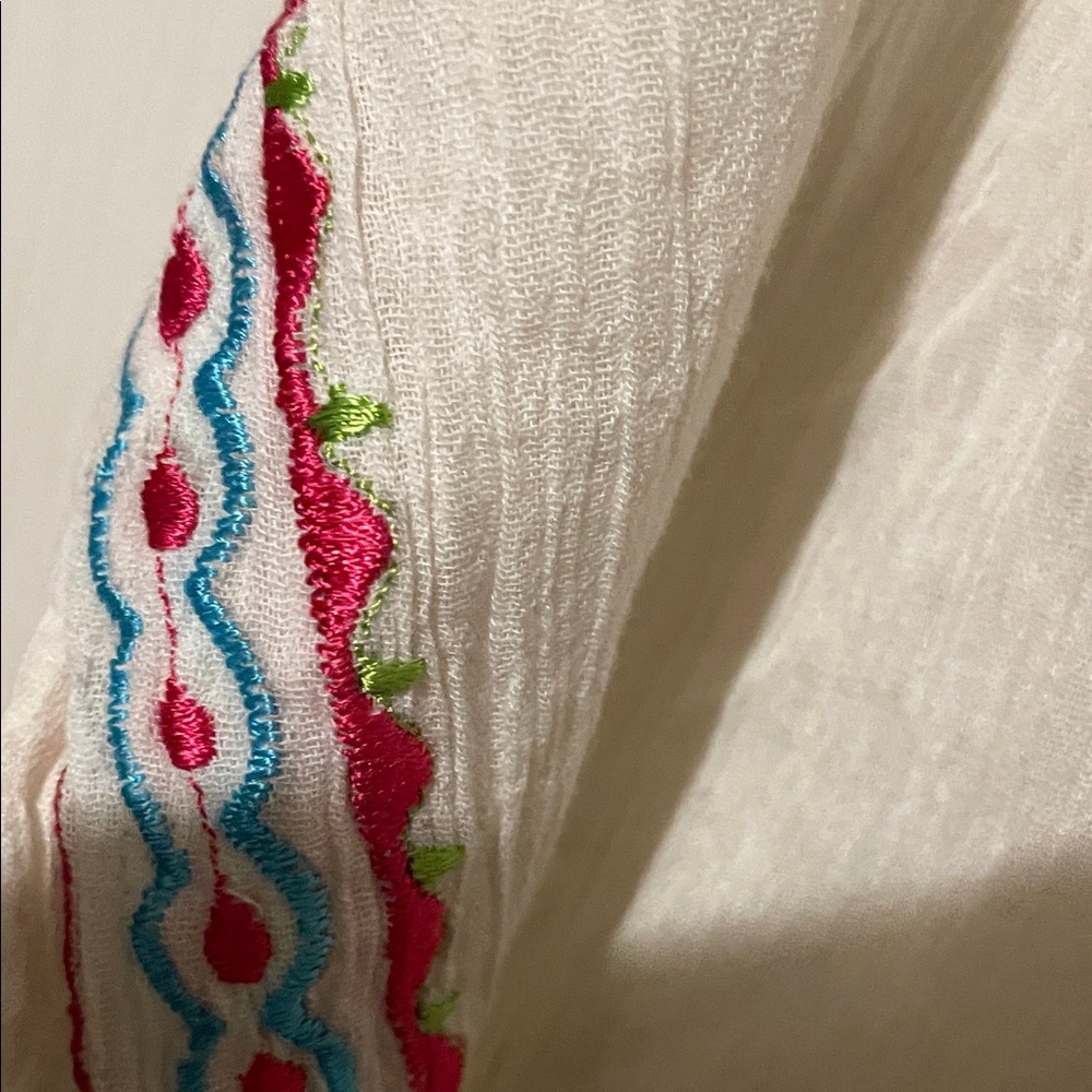 Embroidered White Women's Swim Coverup - Picture 5 of 11